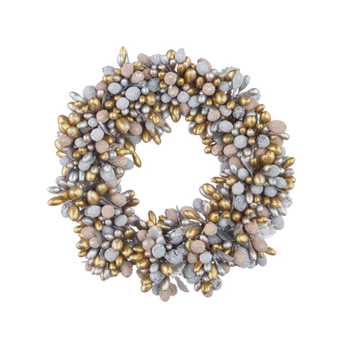 Beaded Berry Mini-Wreath Candle Ring - 6.5" - Mellow Monkey