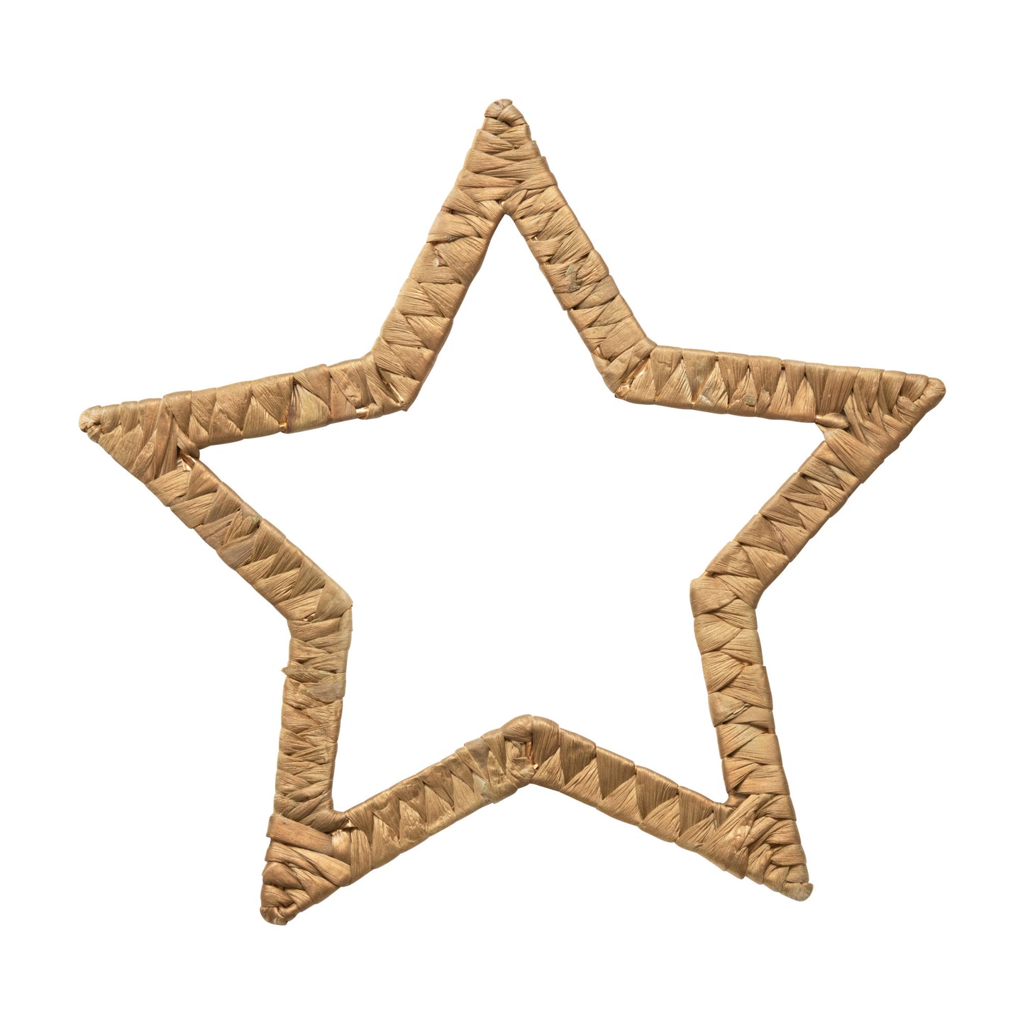 Hand-Woven Water Hyacinth Star - Gold Color - 17-3/4-in - Mellow Monkey