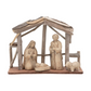 Handmade Driftwood and Paper Mache Nativity with Wood Base - 10-in - Mellow Monkey