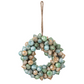 Mercury Glass Ornament Wreath - Seaside Blue Mint and Gold - 10-in - Mellow Monkey