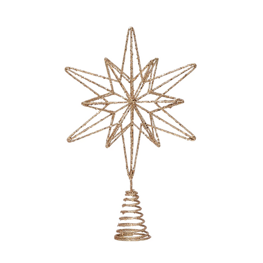 Metal & Mica Star Tree Topper - 14" - Mellow Monkey