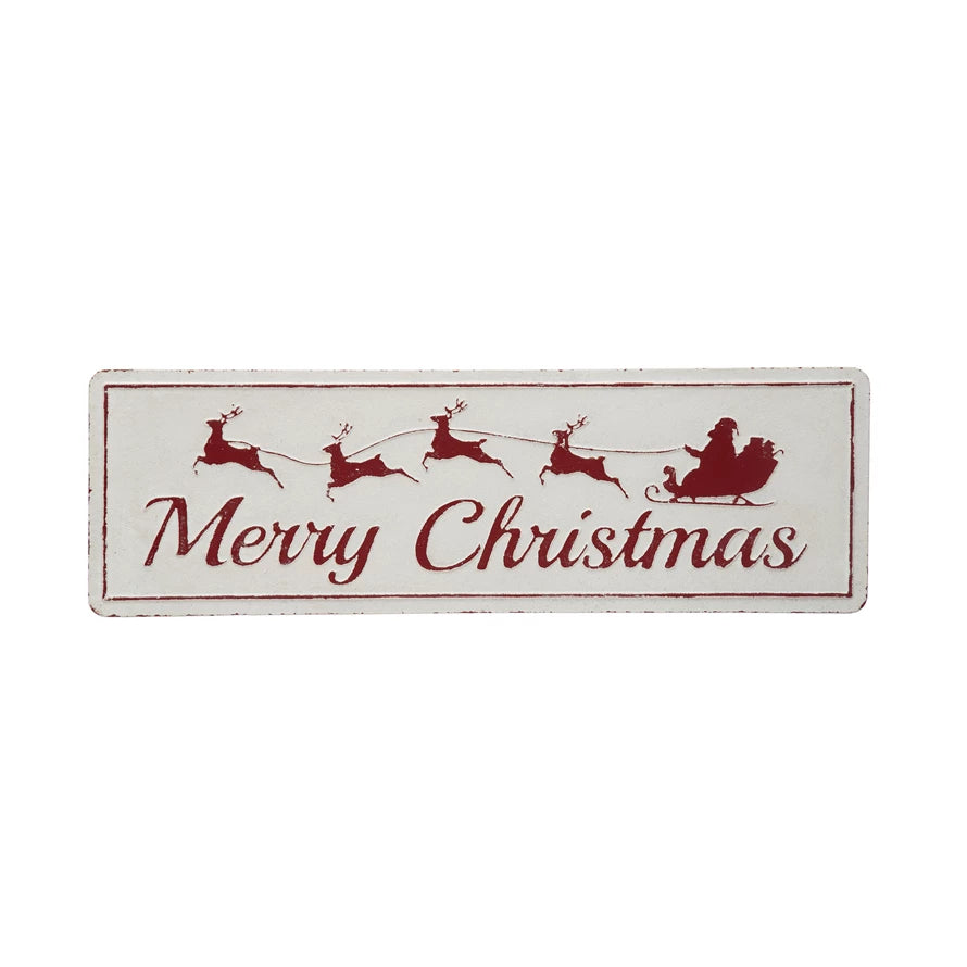 Metal Wall Décor "Merry Christmas" - 32-inch - Mellow Monkey