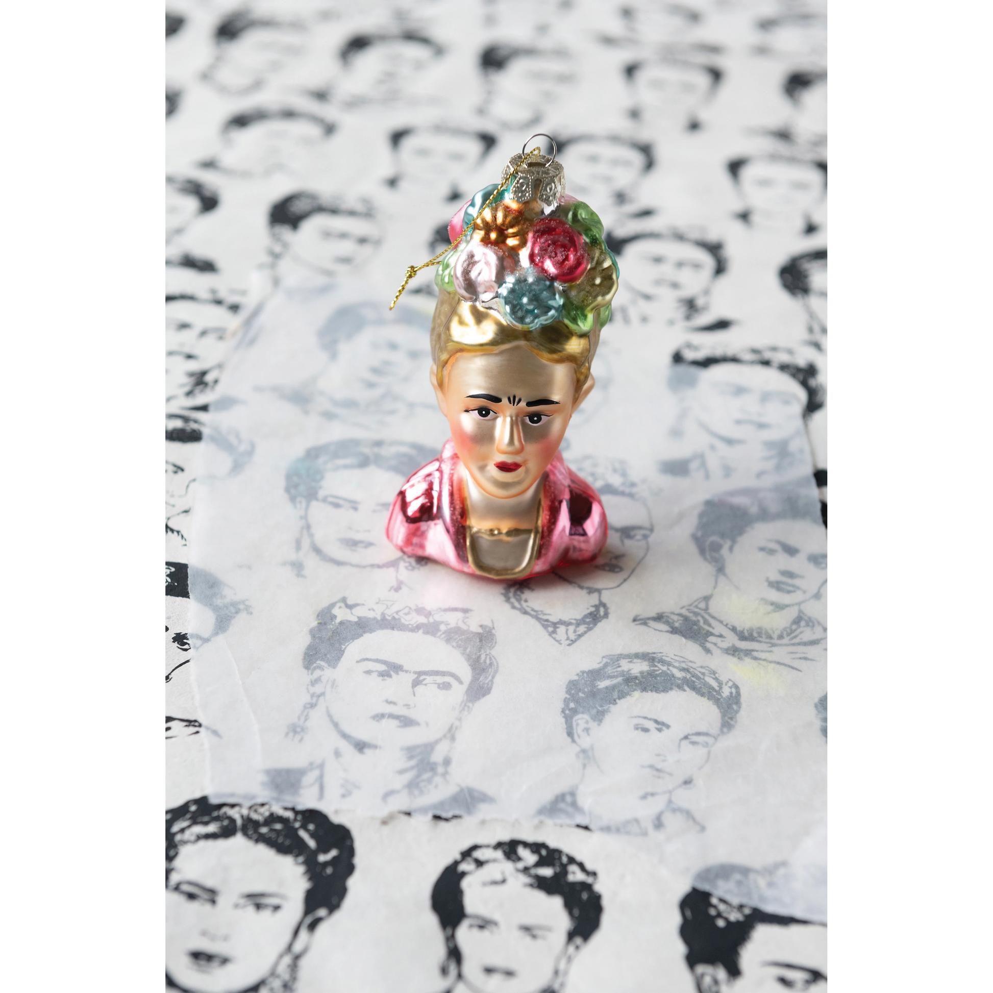 Hand-Painted Glass Frida Kahlo Ornament - 4-1/4-in - Mellow Monkey